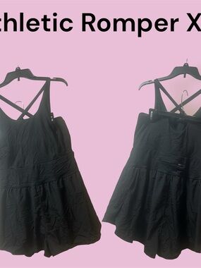 Avia Black Cross-Back Athletic Romper XXXL (22)